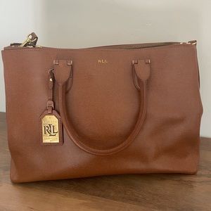 Ralph Lauren leather handbag! Perfect for work!